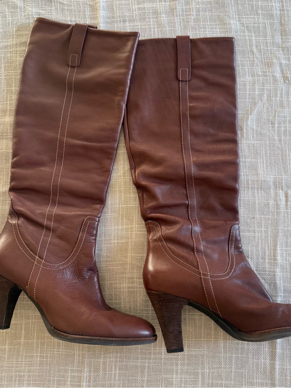 Via Spiga Women’s Tall Brown Leather Heeled Boots